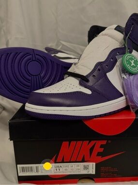 Nike Air Jordan 1 Low White and Purple